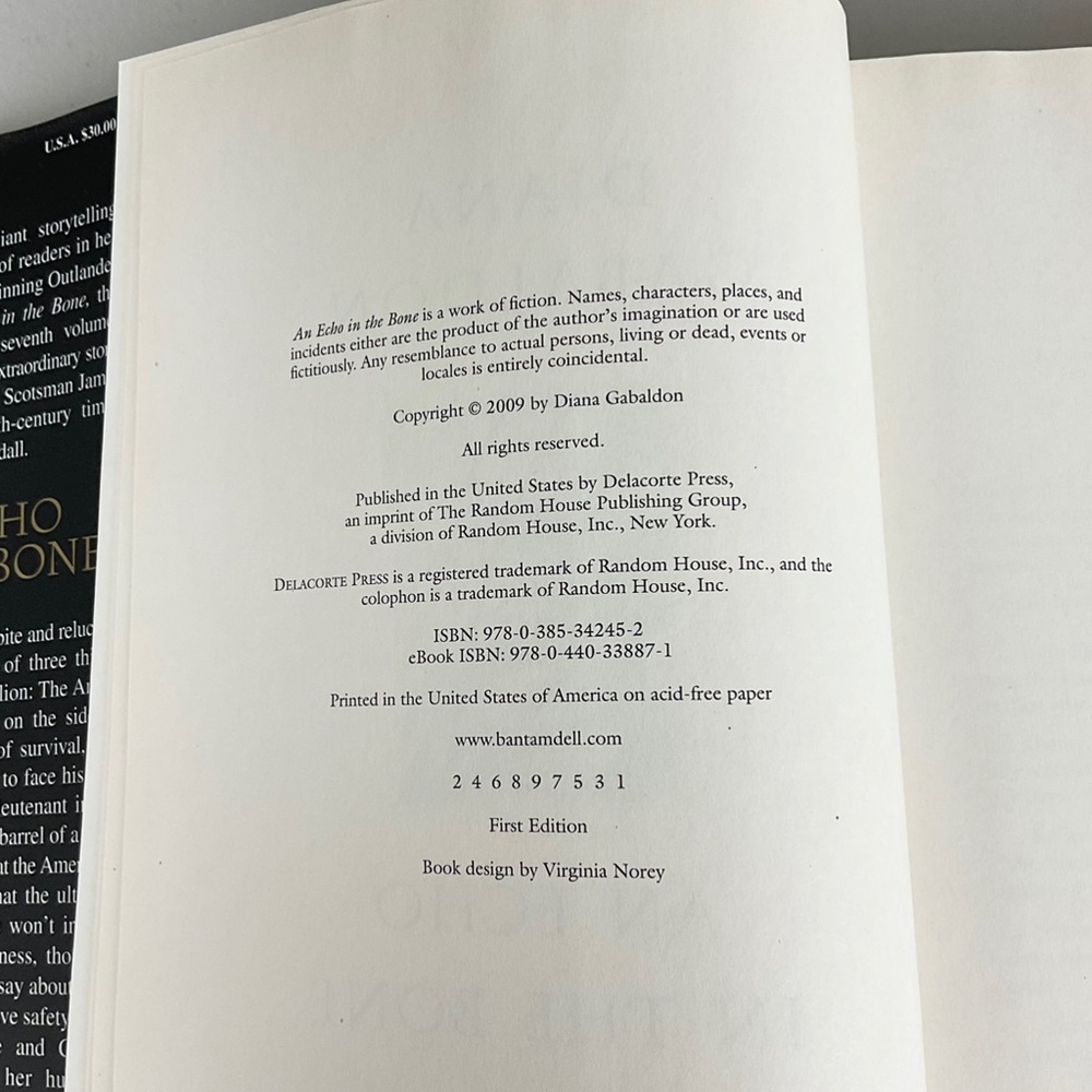 Diana Gabaldon An Echo in the Bone HC Book - Picture 5 of 11